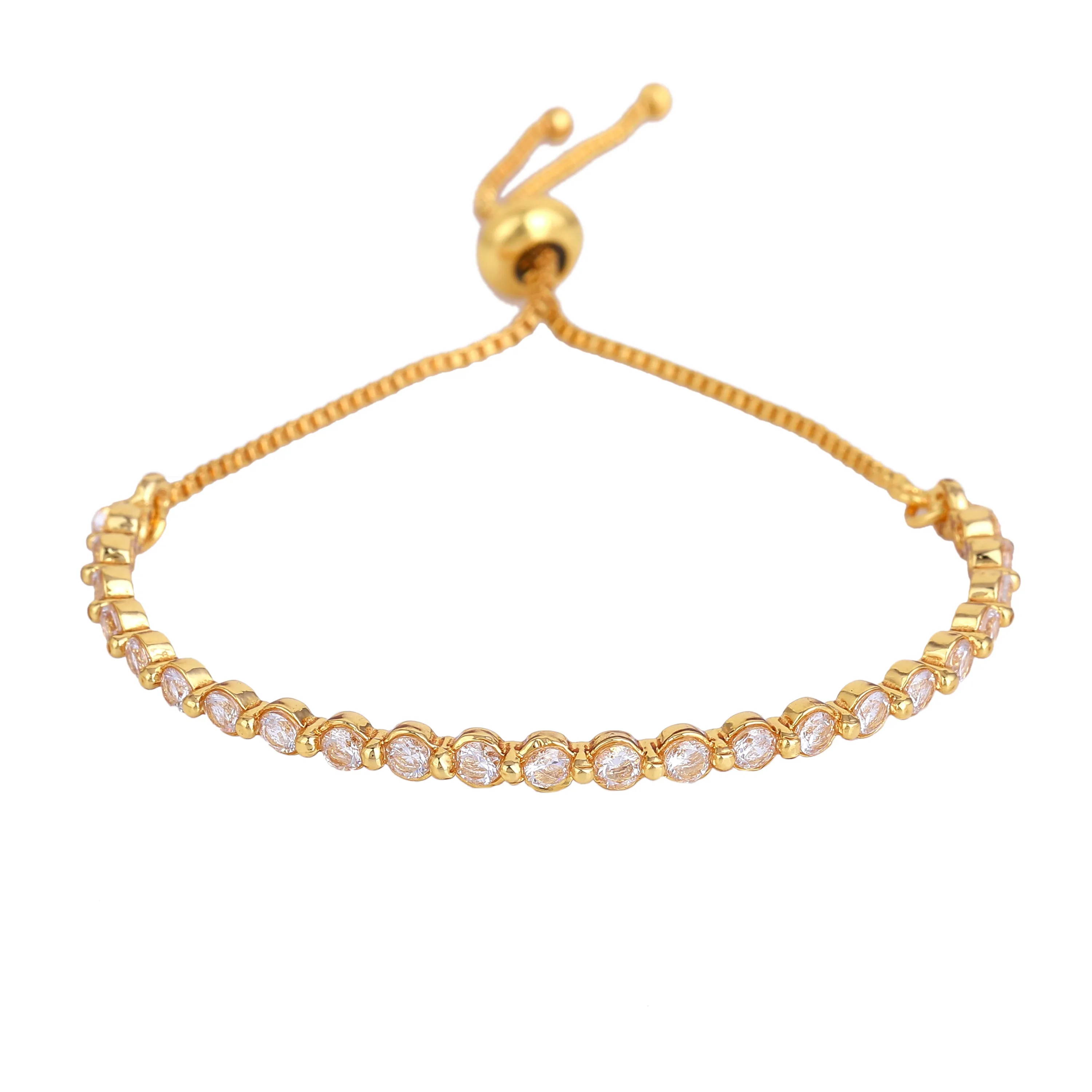 Estele Gold Plated CZ Glittering Bracelet for Women