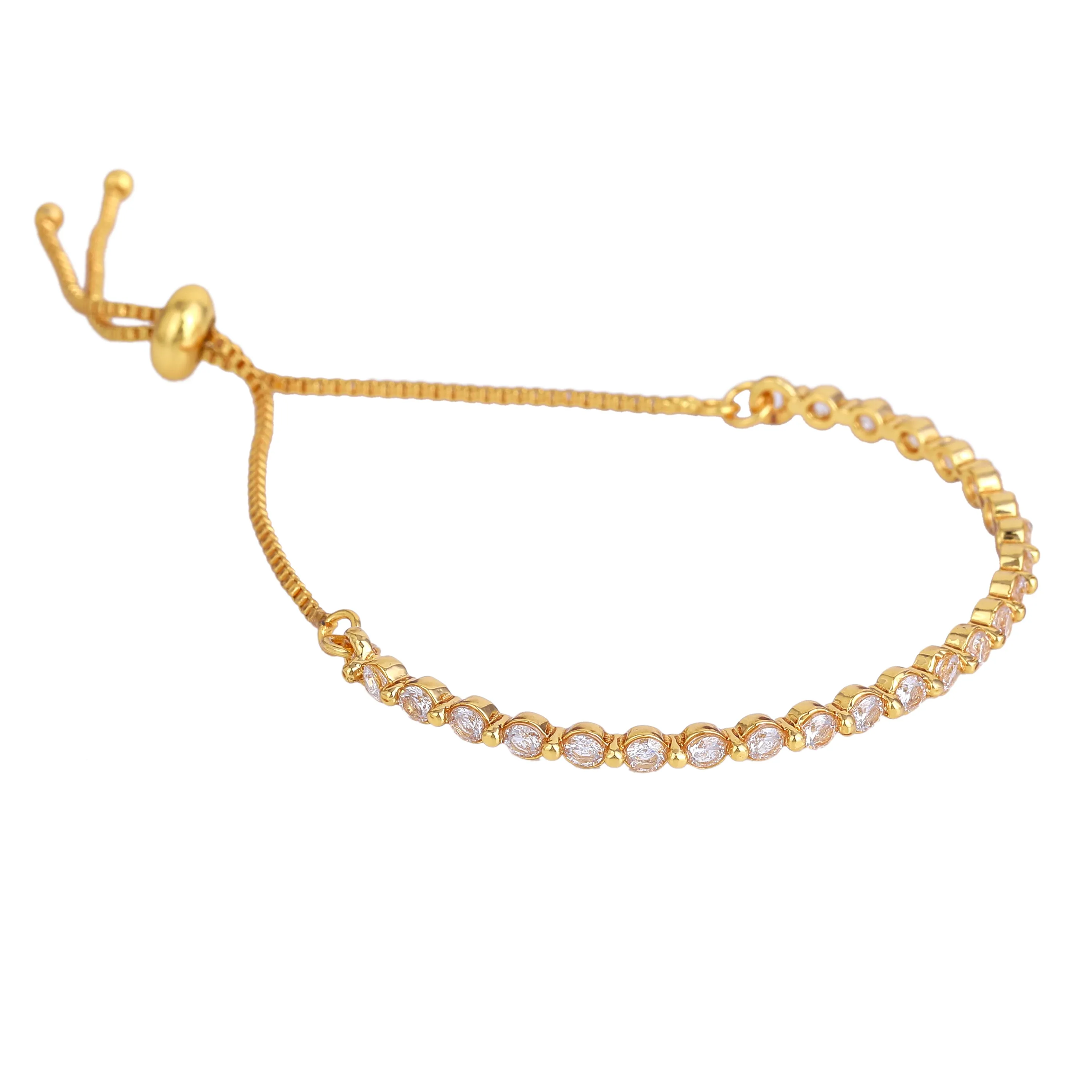 Estele Gold Plated CZ Glittering Bracelet for Women