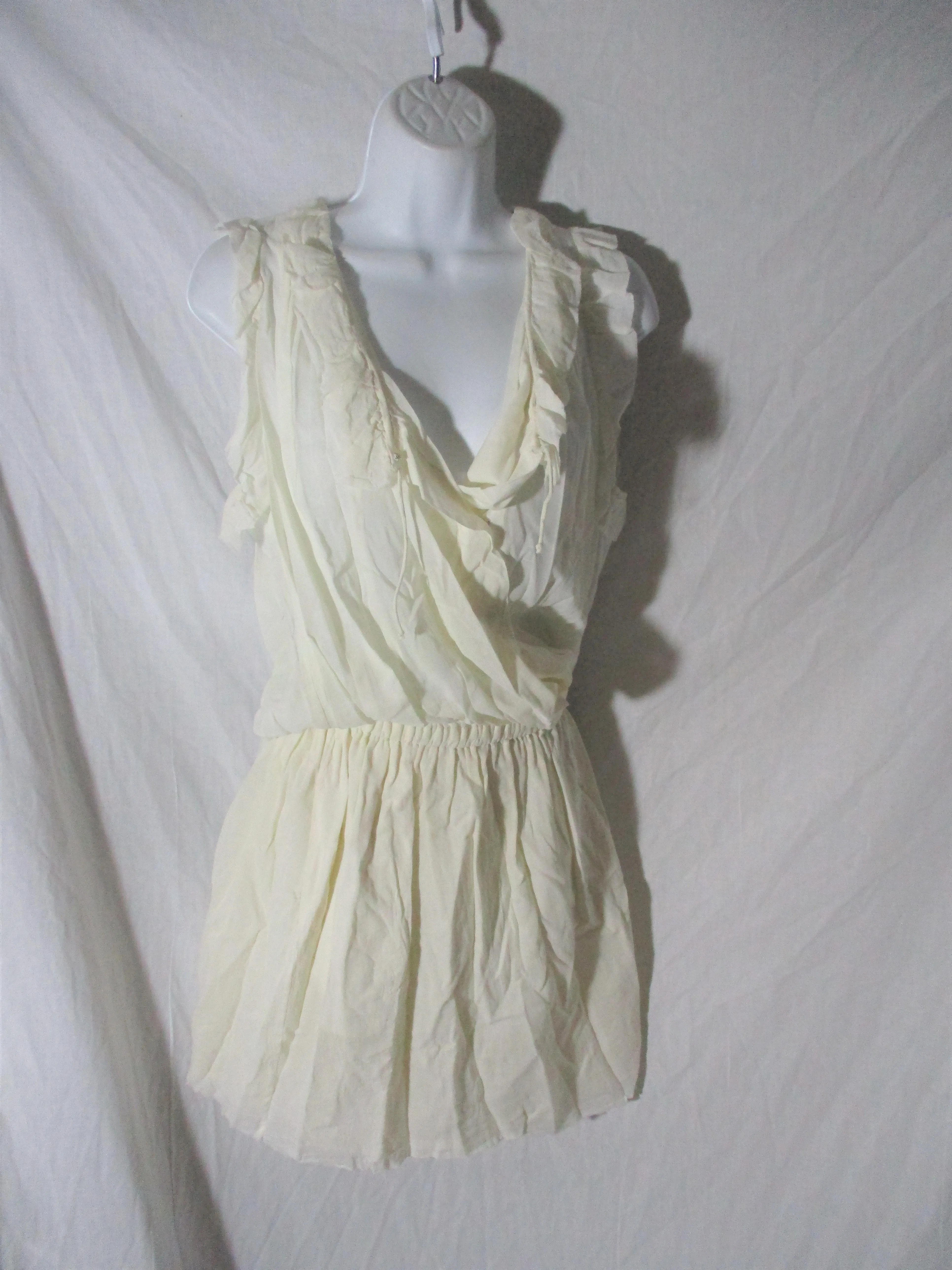 ETOILE ISABEL MARANT Cotten Linen Boho Poet Mini Dress Creme 0 S Peasant