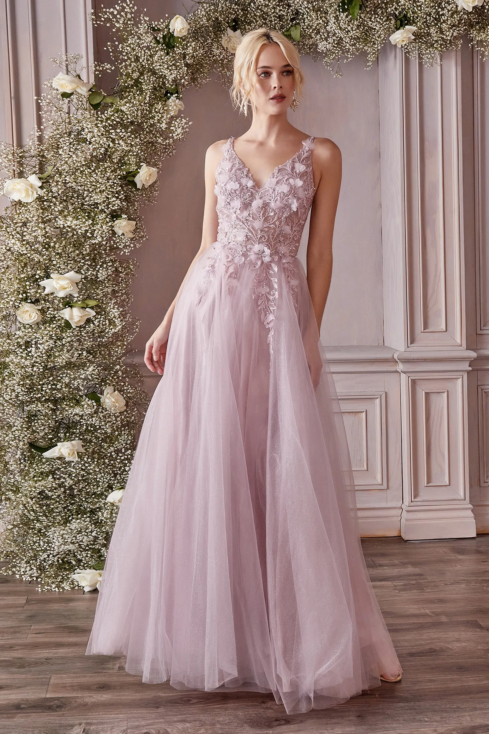 Fleur | Lace Floral A-Line Gown | LaDivine CD0181