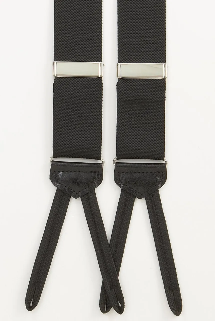 FORMAL BRACES - BLACK GROSGRAIN WITH SILVER BUCKLES