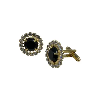 Fratello Cufflinks - Gold & Black Halo CL12