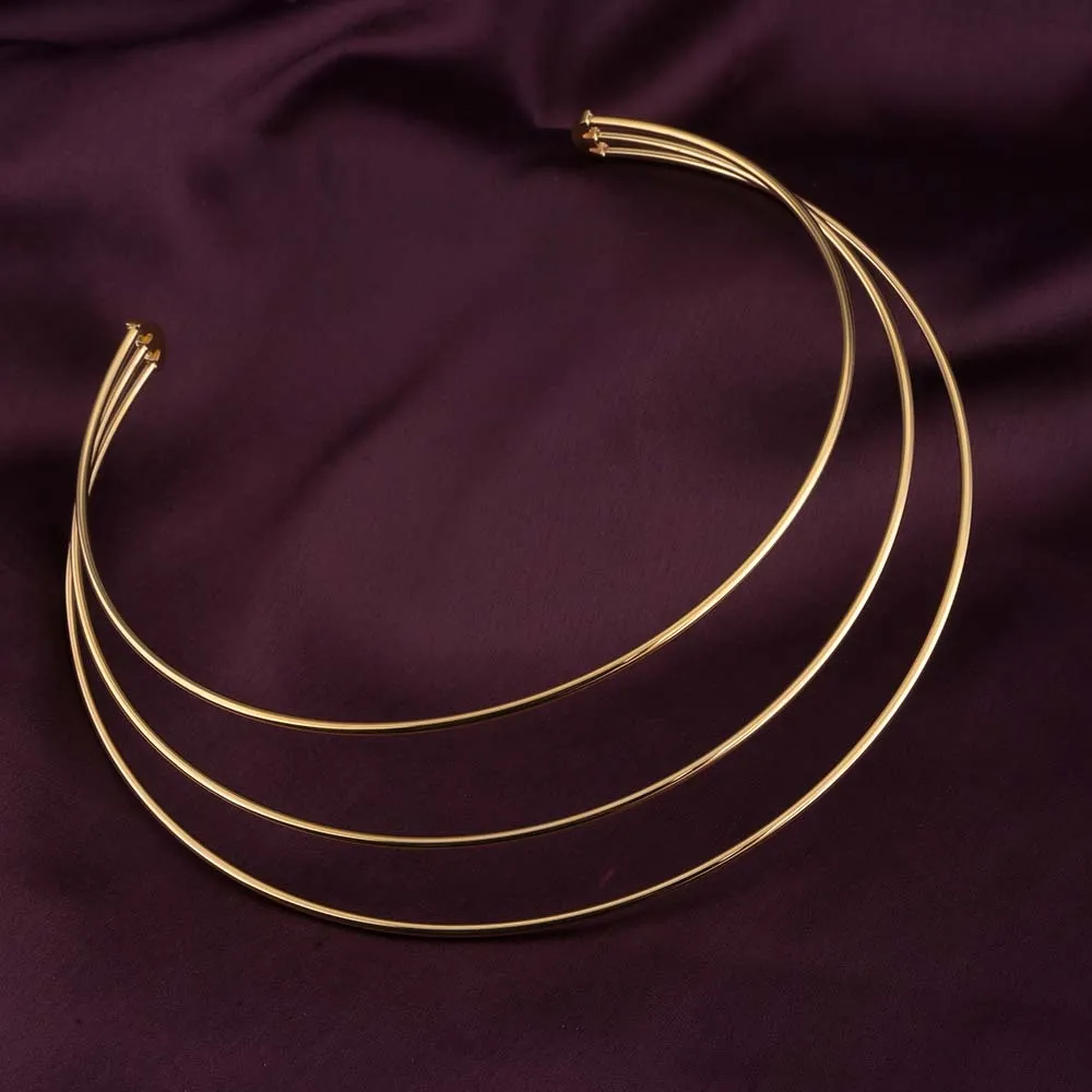 Golden Elegance Layered Chocker Necklace