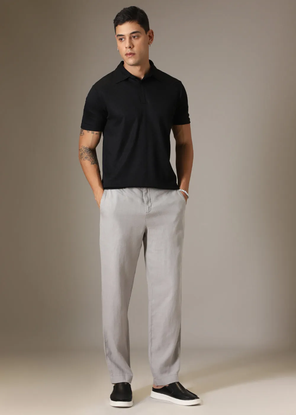 Gravel Grey Linen Pant