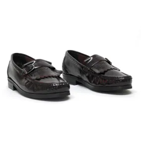 John Drake Fringe Penny Mocassin  Burgundy