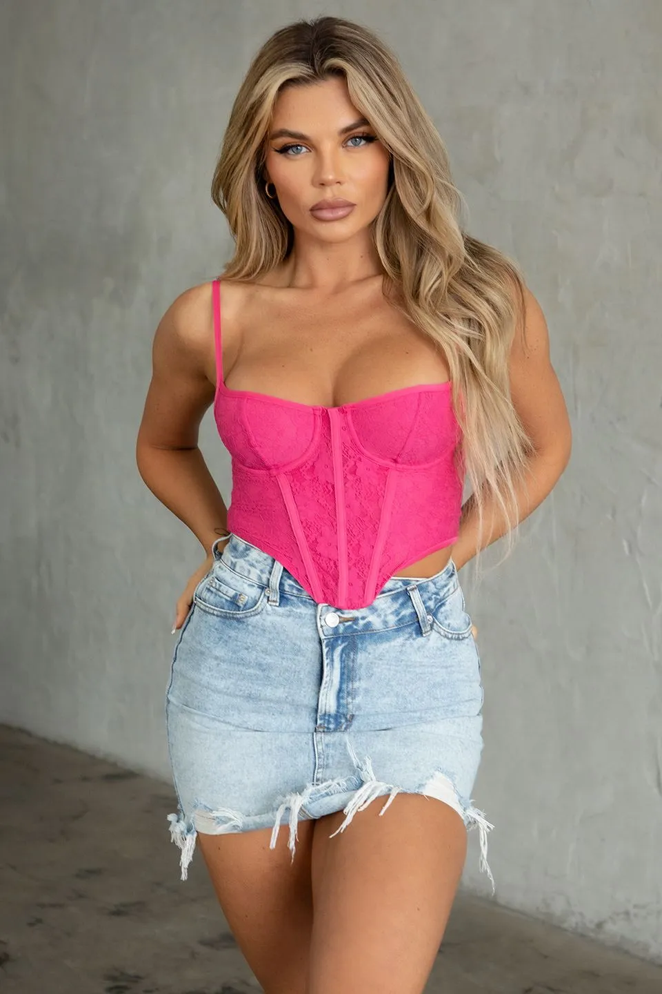 Juliet corset top, Hot Pink