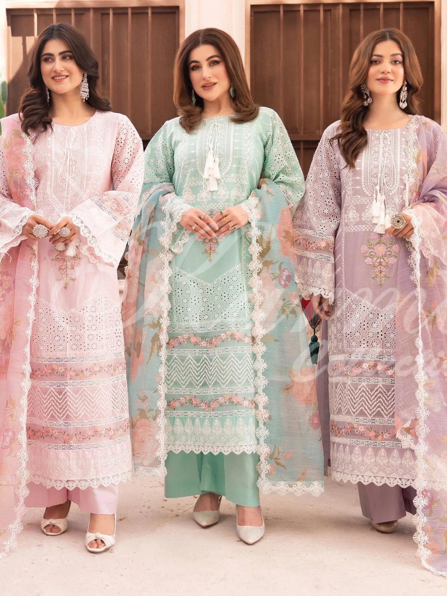 Karma Collection "Naqsh" Light Turquoise Cotton Embroidered Suit (KC1353)