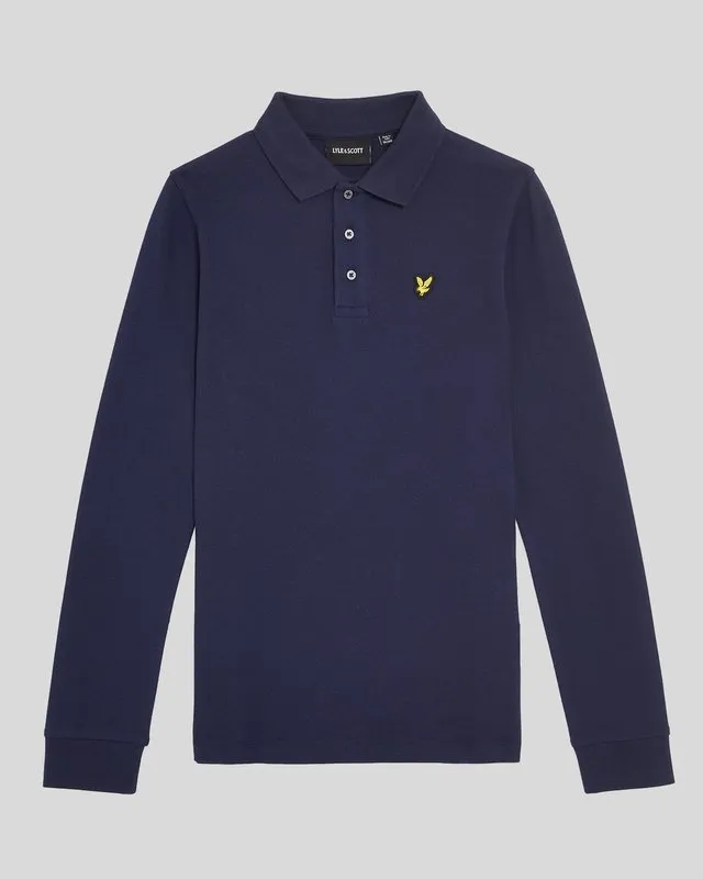 Kids Long Sleeve Plain Polo Shirt