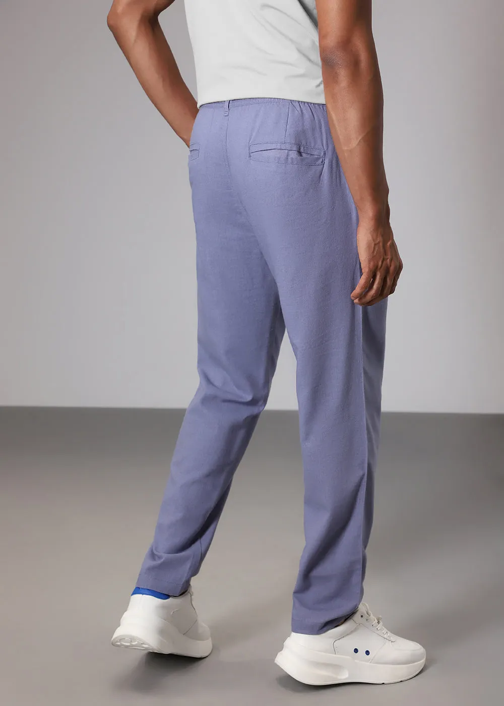 Lavender Comfort Fit Linen Pant