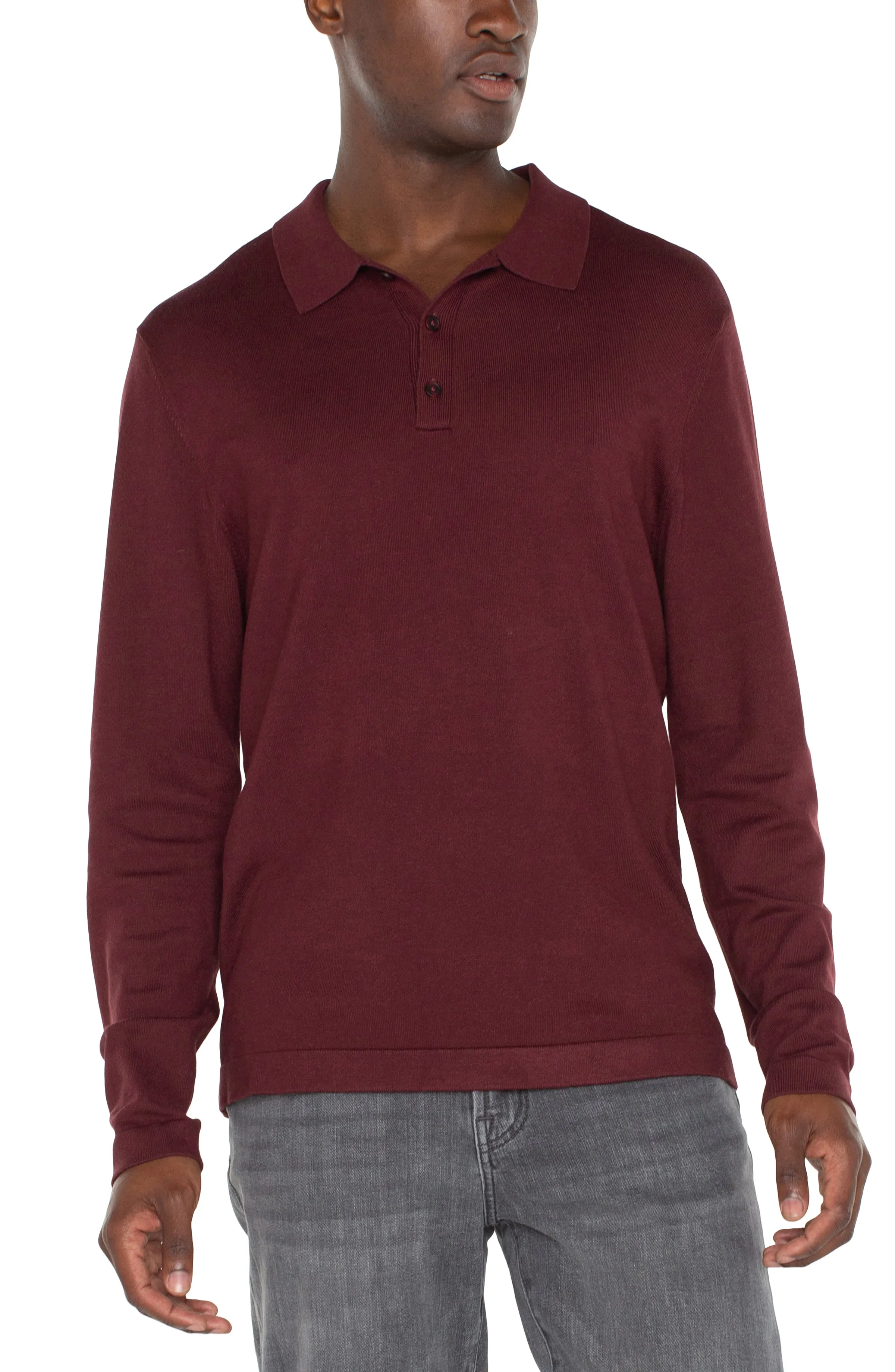 LONG SLEEVE KNIT POLO