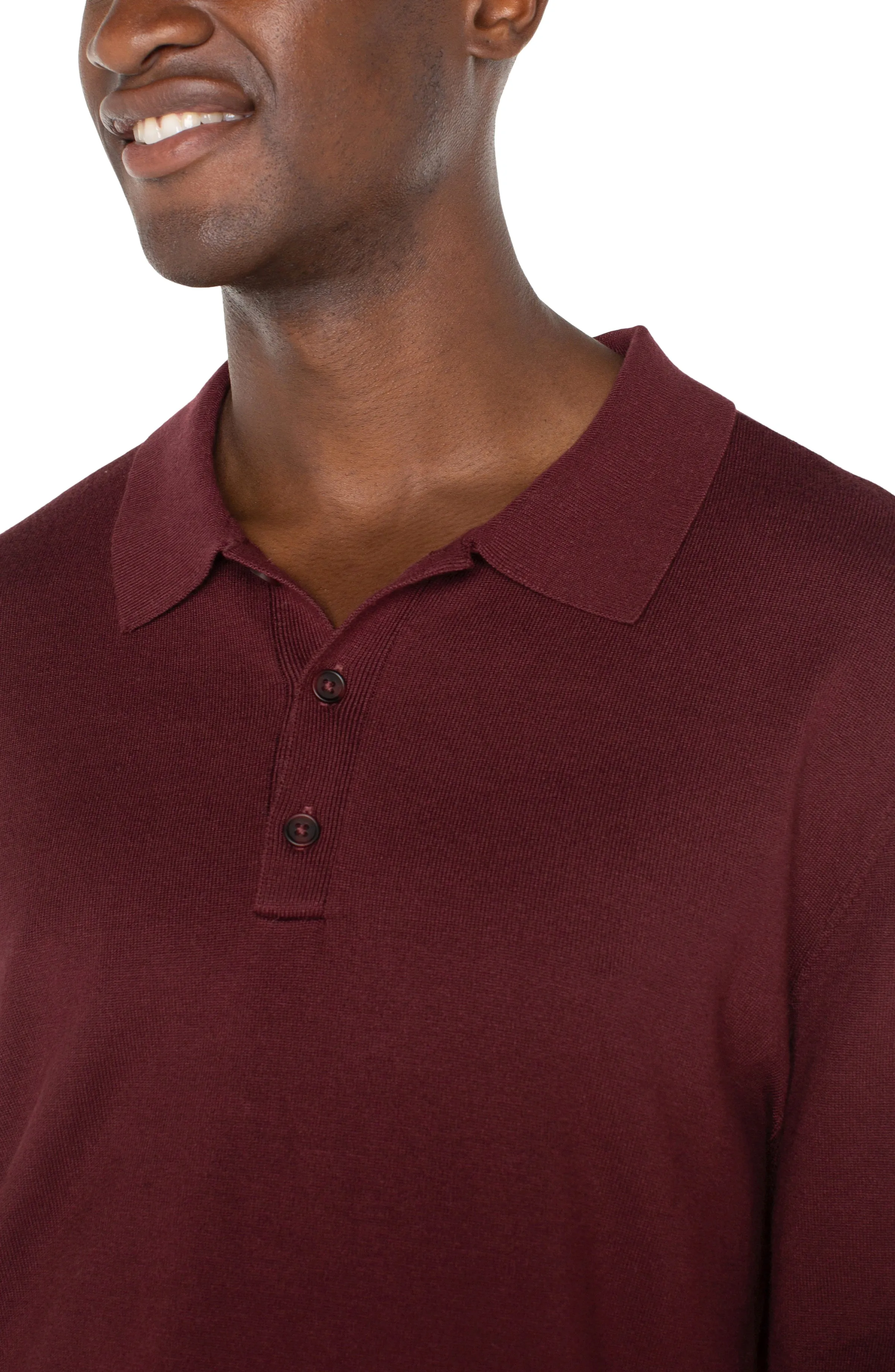 LONG SLEEVE KNIT POLO