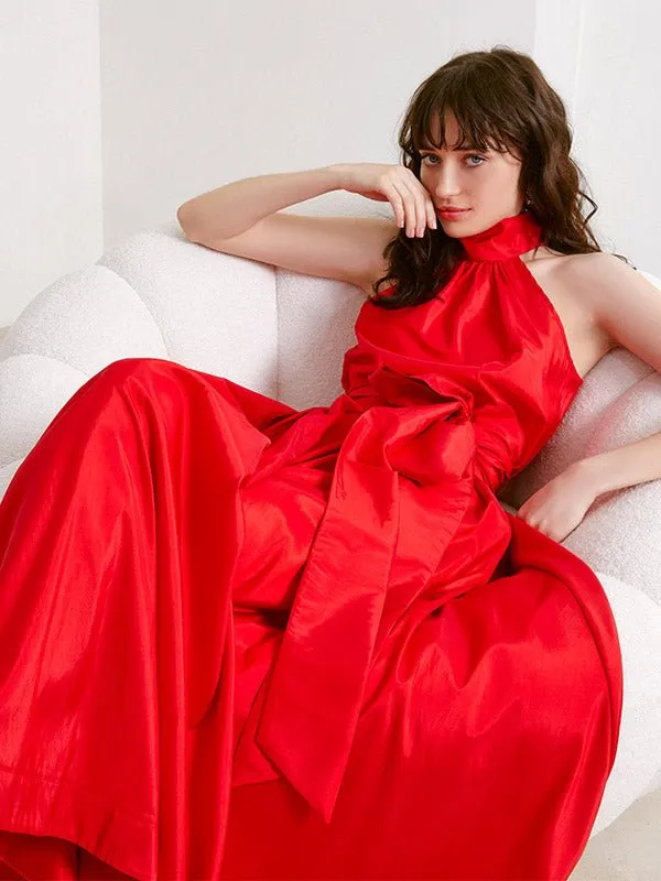 Lux Red Taffeta Skirt