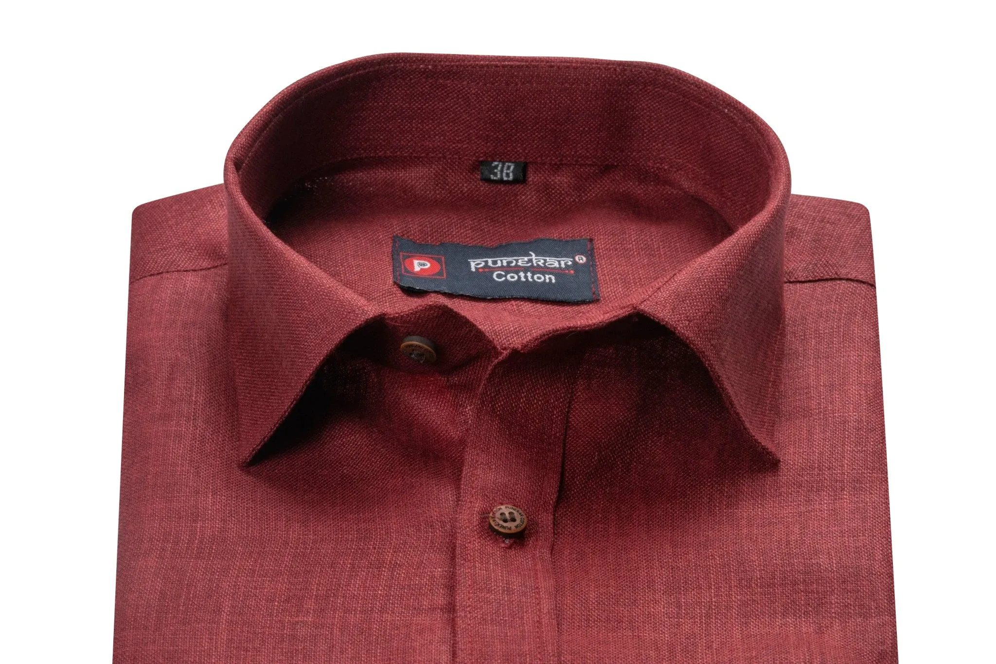 Maroon Color Blended Linen Shirt For Men's