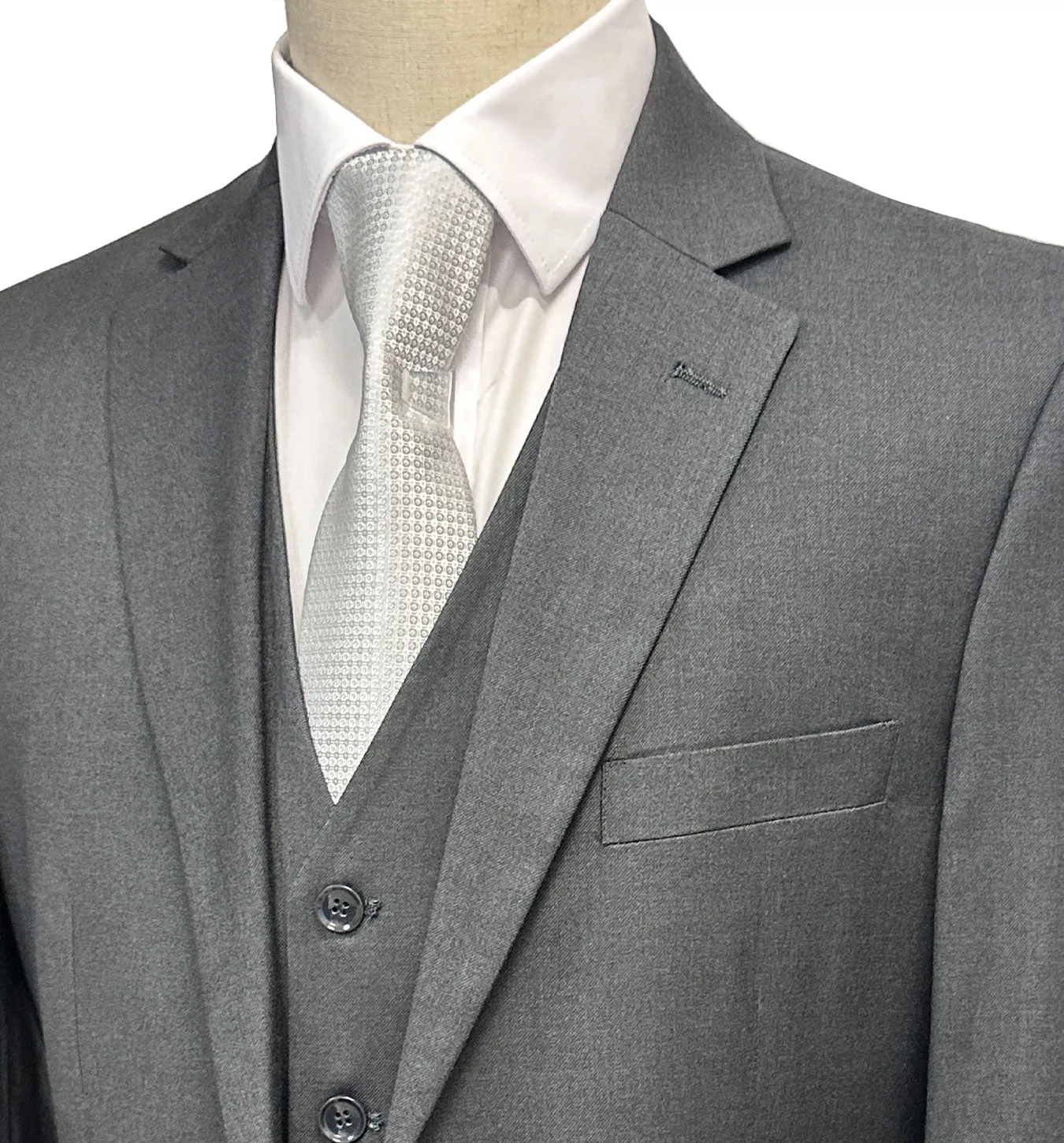 Mazari Modern Fit Vested Suit - Paris Charcoal 1500