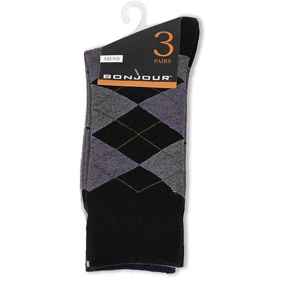 Men Socks - Argyle Style Multicolored Designer Crew Length Socks