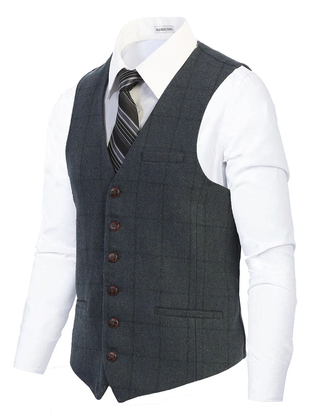 Men's Graph/Plaid Tweed Vest