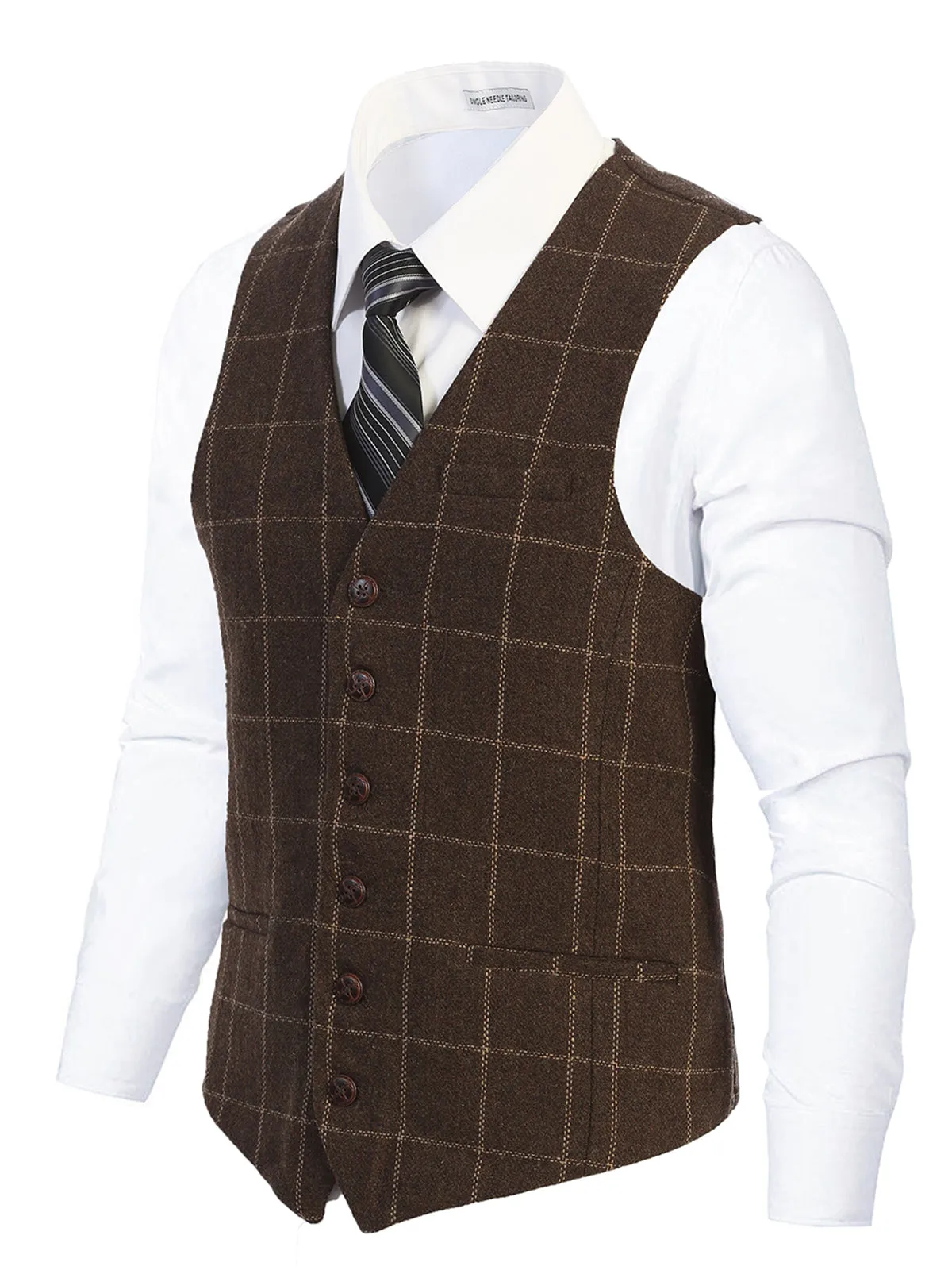 Men's Graph/Plaid Tweed Vest