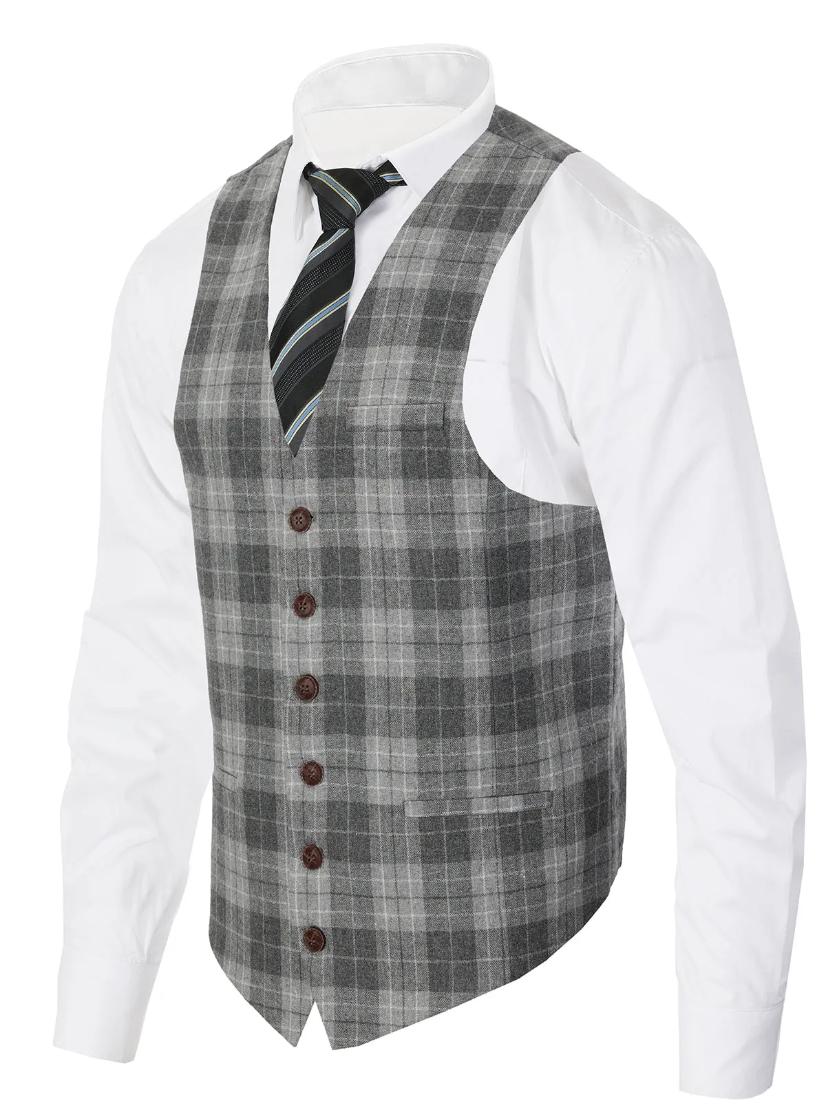 Men's Graph/Plaid Tweed Vest