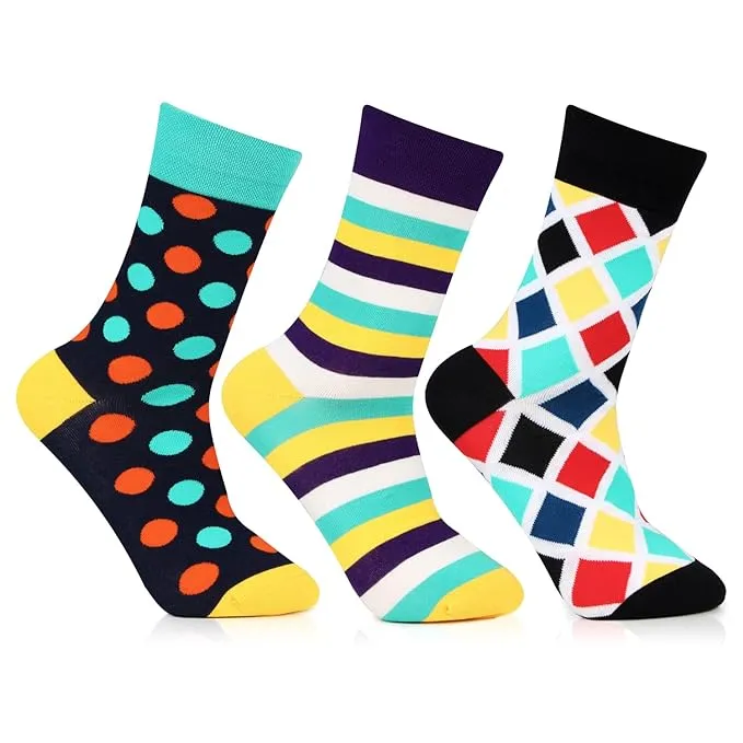 Men's Jazzy Multi color Bold Socks - Pack of 3