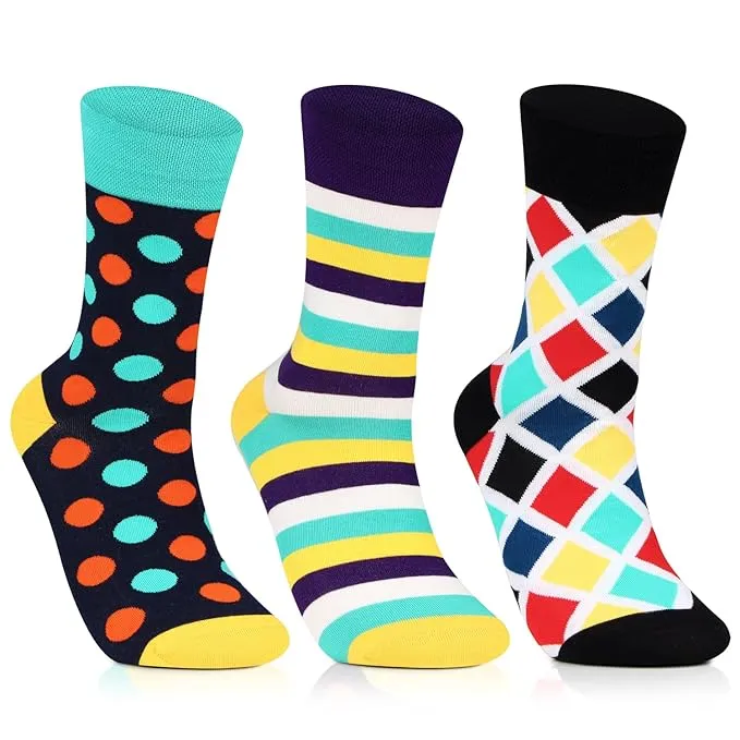 Men's Jazzy Multi color Bold Socks - Pack of 3