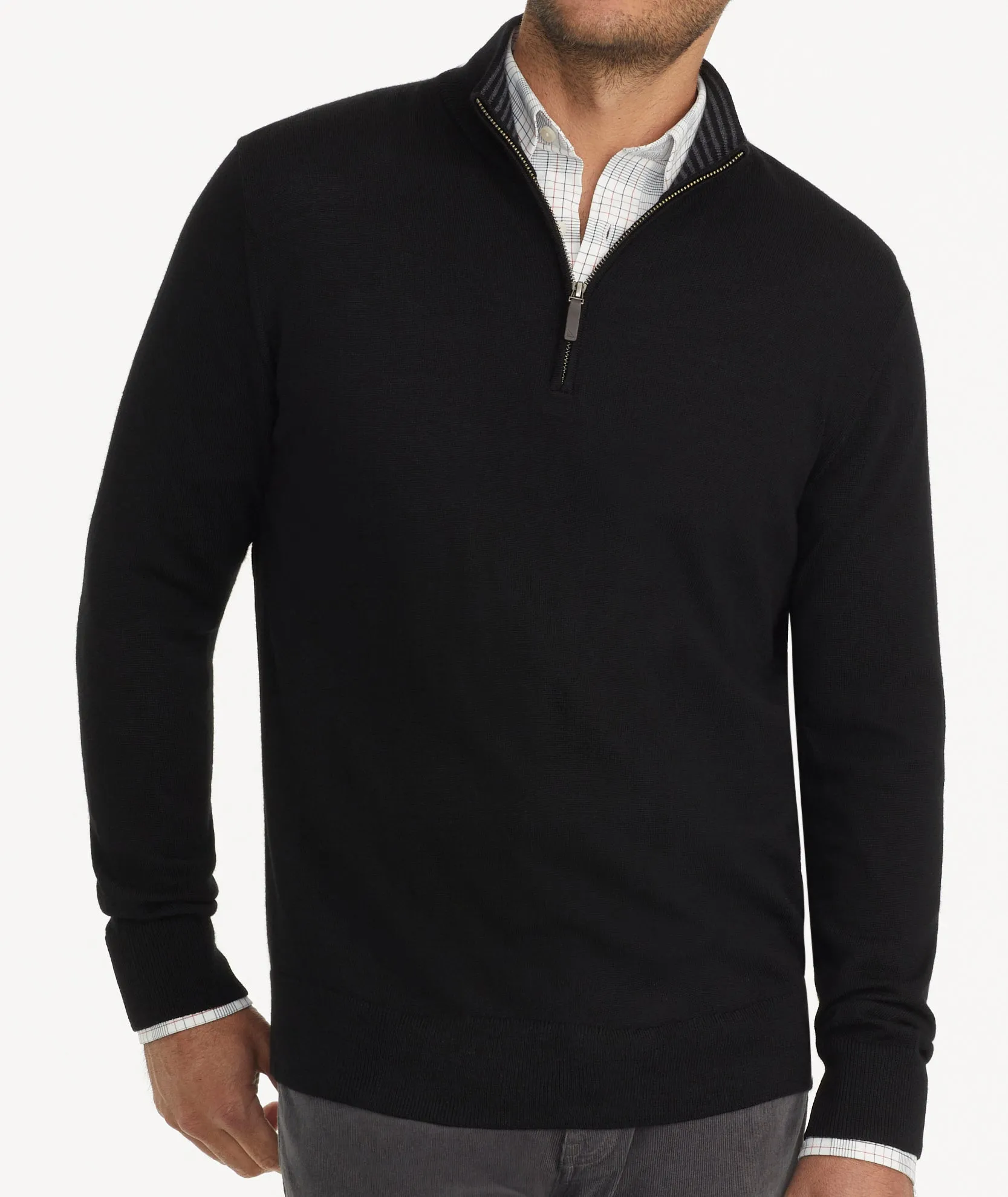 Merino Wool Quarter Zip Sweater