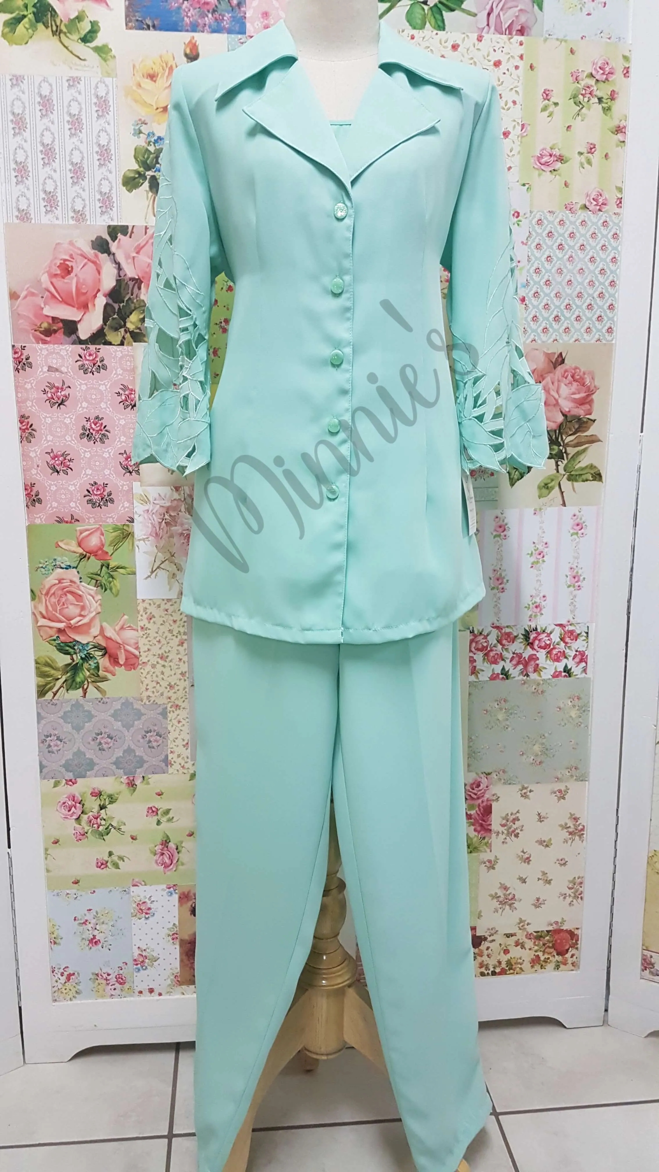 Mint Green 3-Piece Pants Set BS058