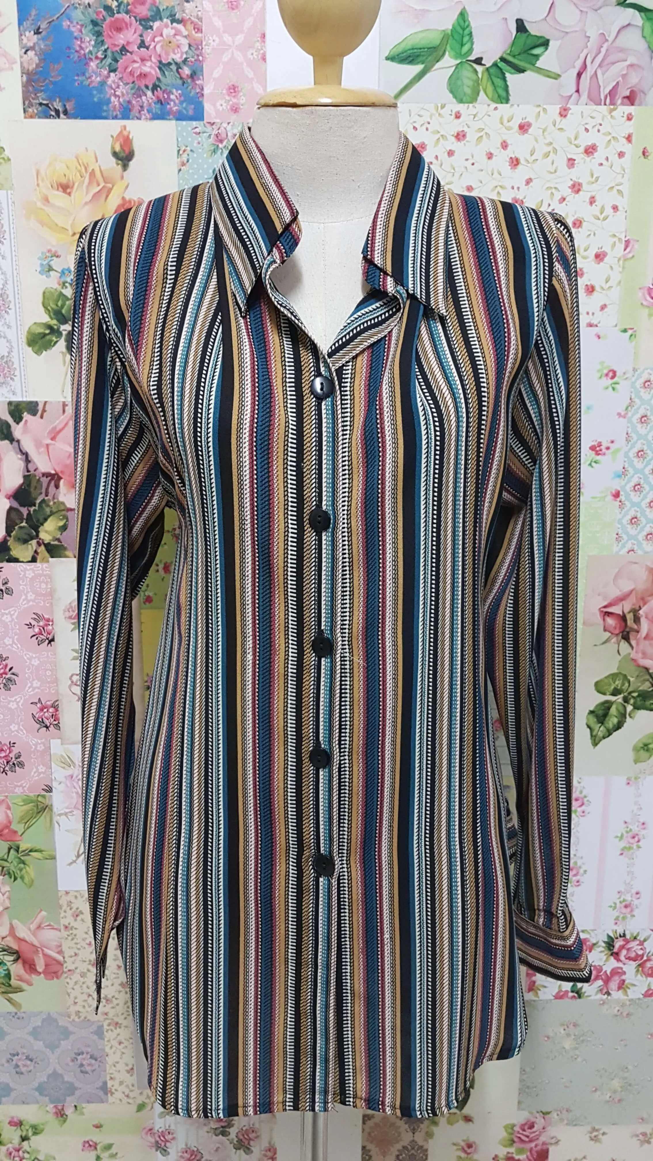 Multicolor Stripe Blouse BS082