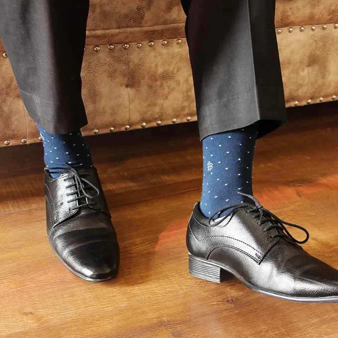 Navy Molecule Formal Socks