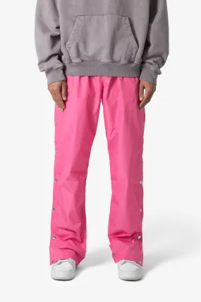 Nylon Snap Track Pants - Pink