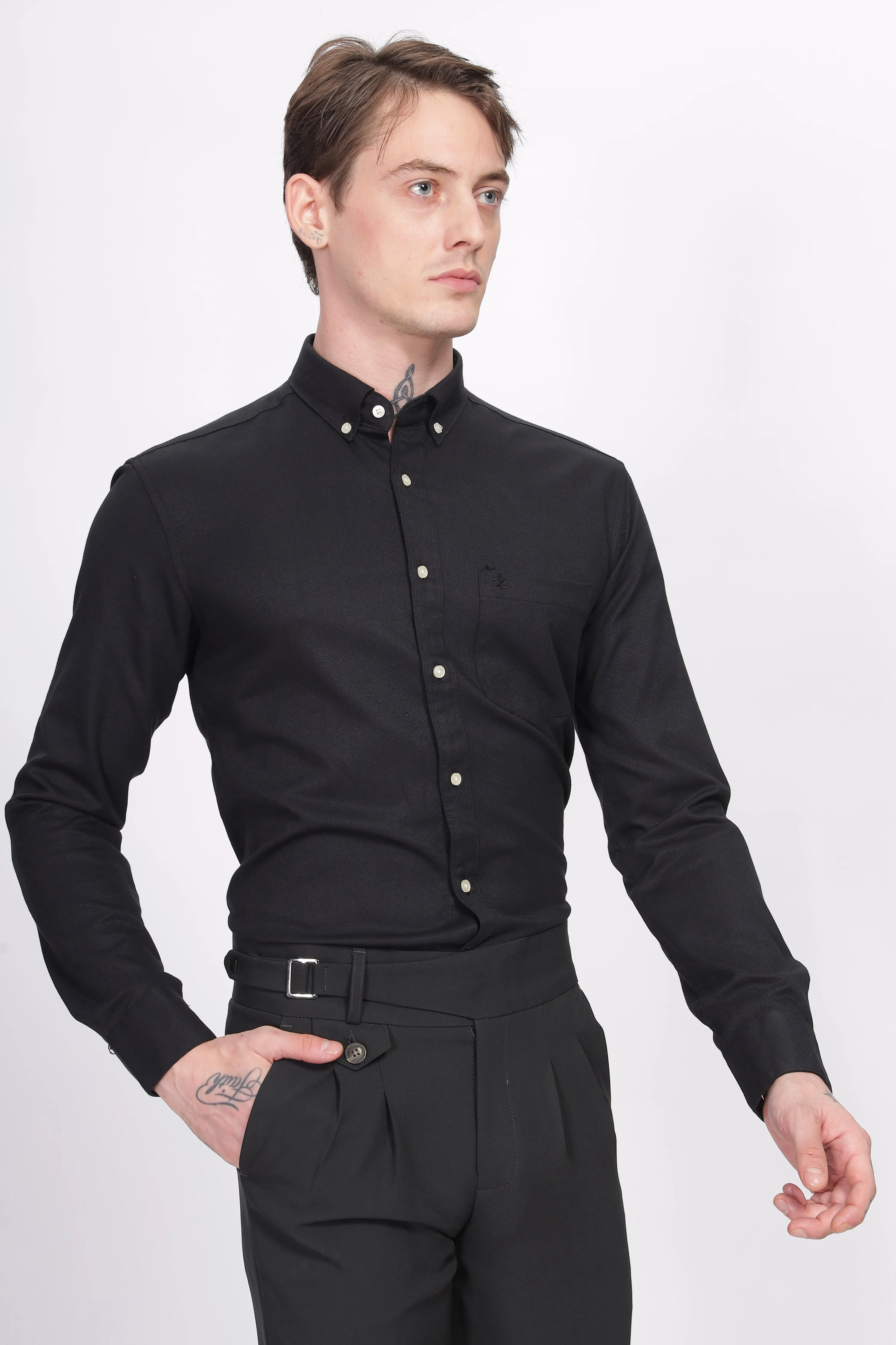 Oxford Formal Black  Shirt