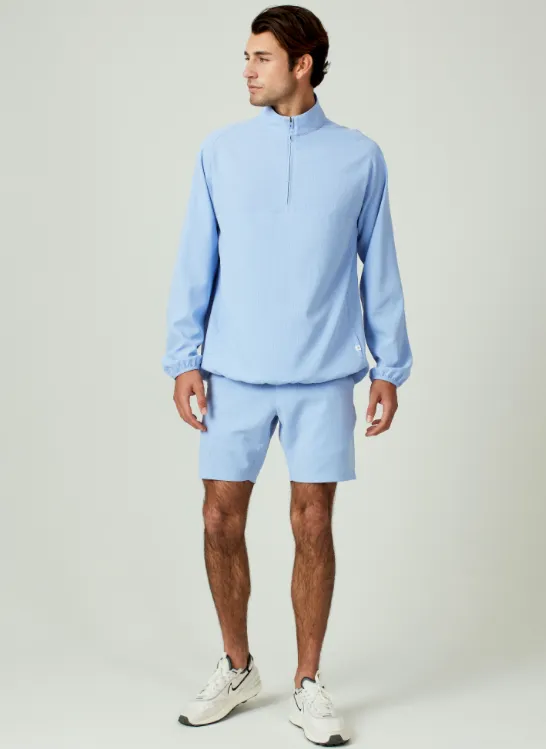 Oxygenate Quarter Zip Hoodie-Light Blue-7 Diamonds