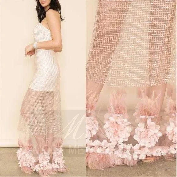 Paris Feather & Sequin Gown