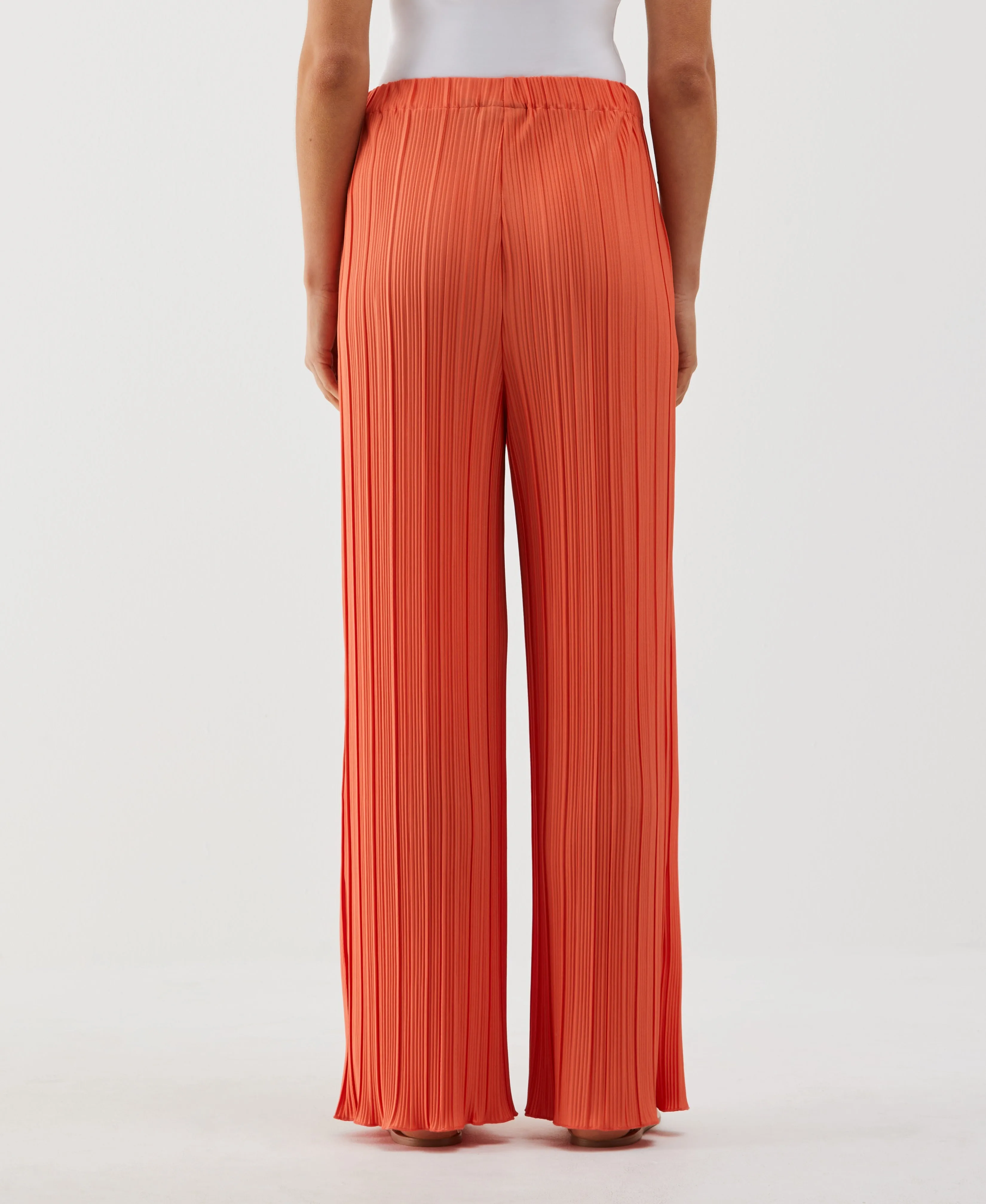 Petite Plisse Wide Leg Ankle Pant