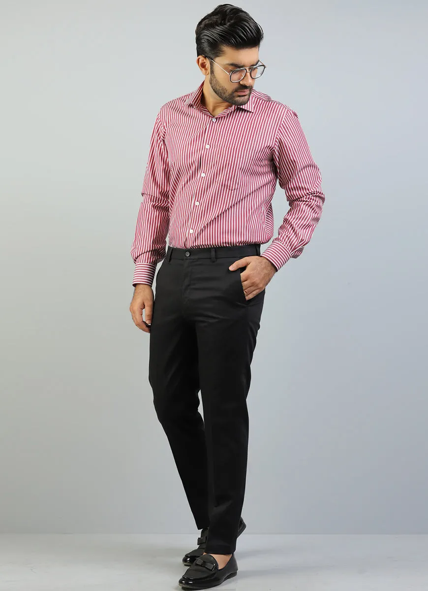 Plain Black, Wrinkle Free, 100% Cotton, Semi Formal Trouser