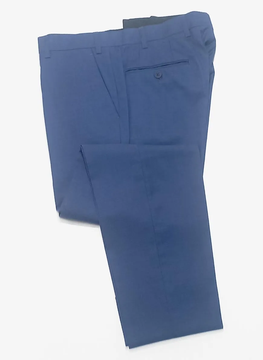 Plain Blue, Wool Rich, Formal Trouser