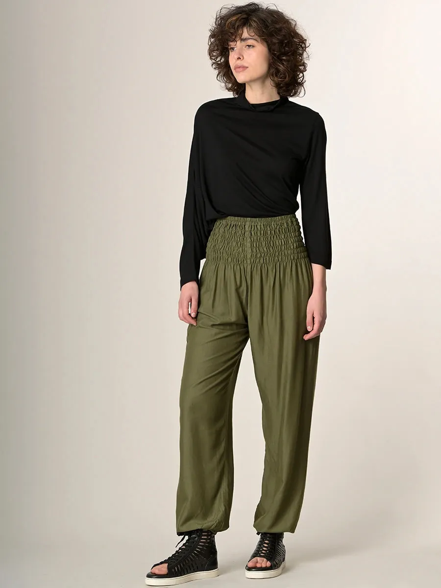 Plain Colour Harem Pants - High Crotch