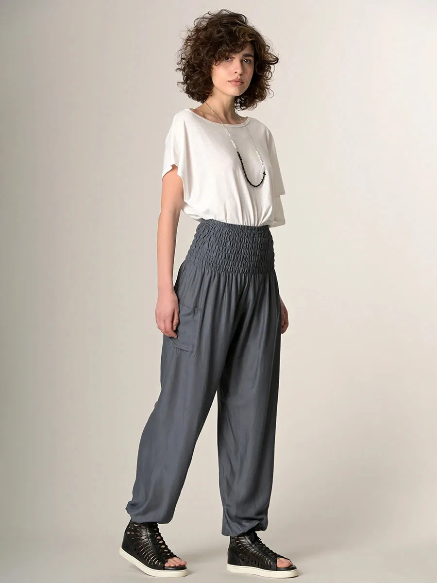 Plain Colour Harem Pants - High Crotch