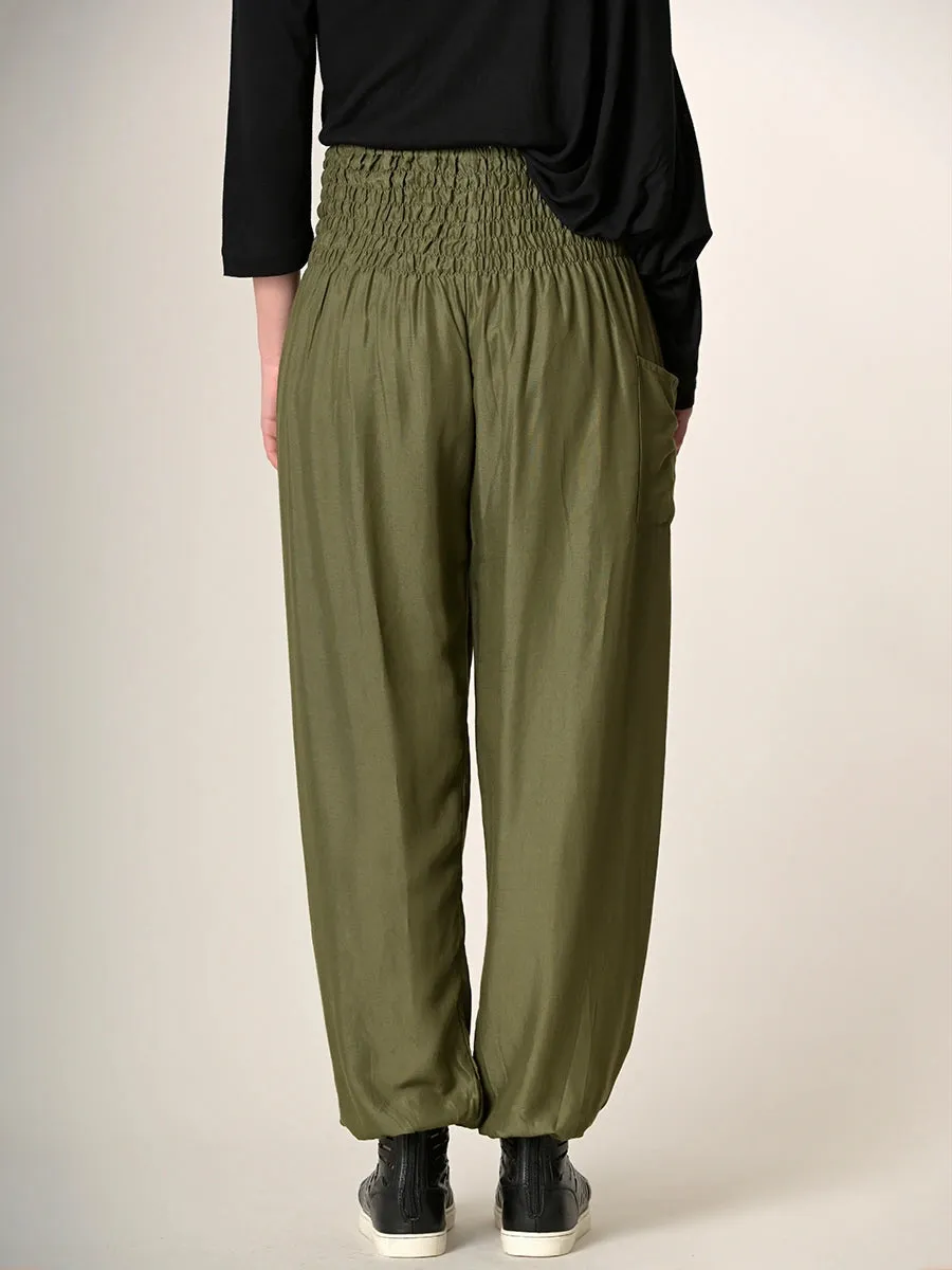 Plain Colour Harem Pants - High Crotch