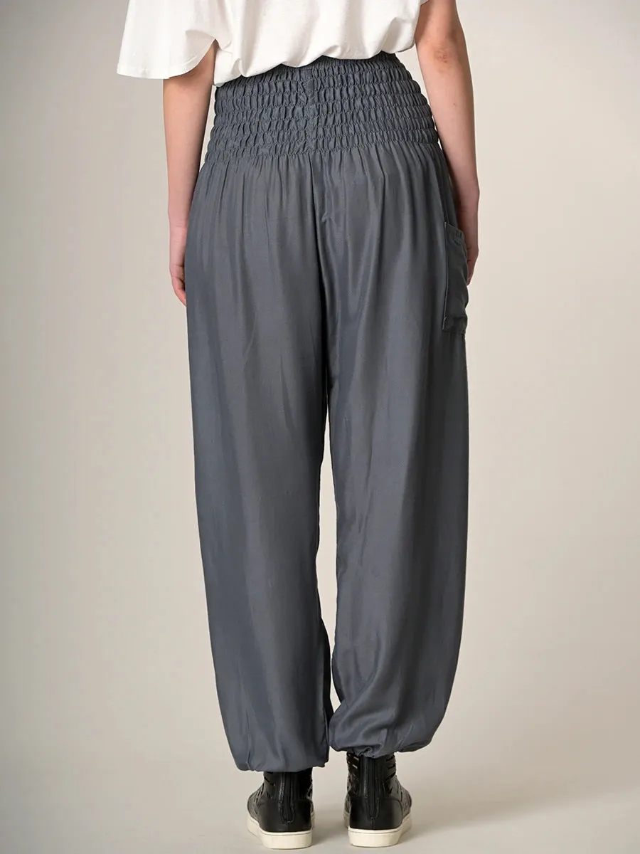 Plain Colour Harem Pants - High Crotch