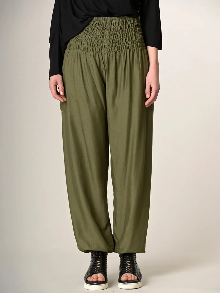 Plain Colour Harem Pants - High Crotch