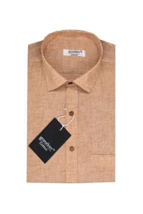 Punekar Cotton Men's Formal Handmade Peach Color Shirt for Men's.