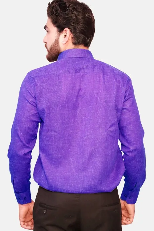 Punekar Cotton Men's Formal Handmade Purple Color Shirt for Men's.