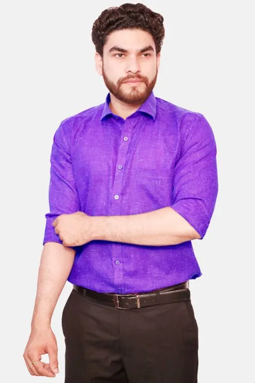 Punekar Cotton Men's Formal Handmade Purple Color Shirt for Men's.