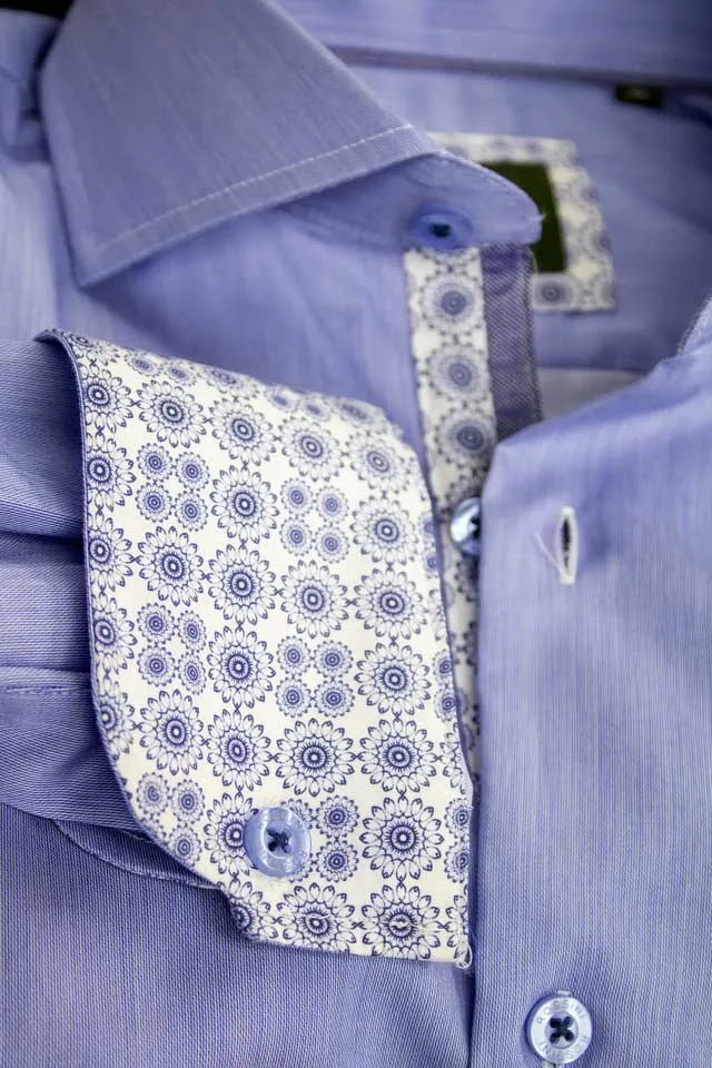 Rossini Powder Blue  Fine LS Shirt