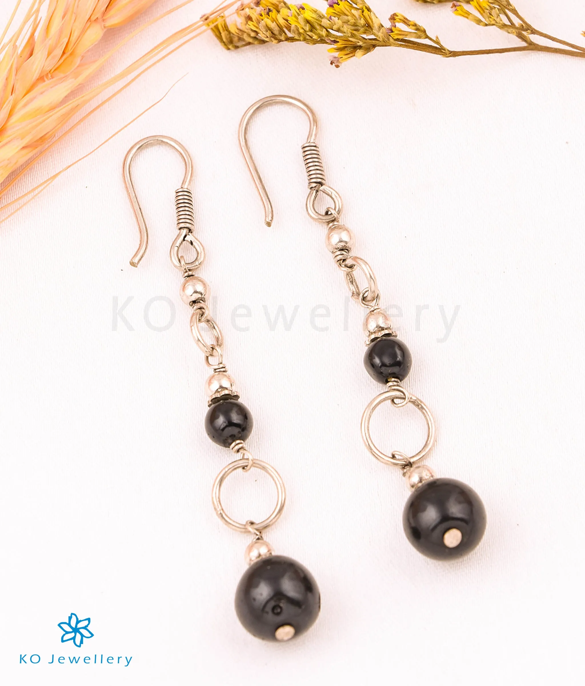 The Black Onyx Silver Gemstone Earring