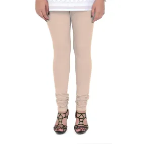 Women's Cotton Churidar Leggings (Free Size) - Lt. Skin