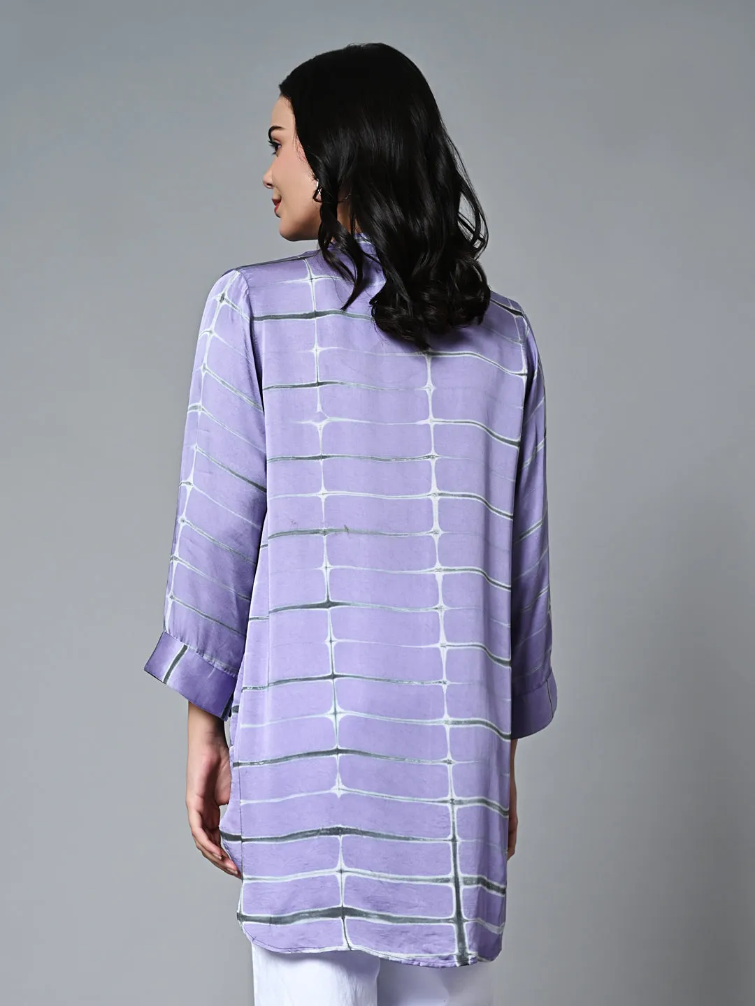 Women's Lilac Viscose Modal Loose Fit Blouse